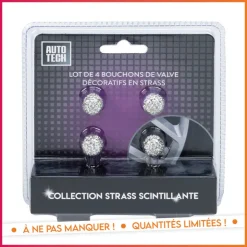 Discount AUTOTECH 4 bouchons de valve auto bling