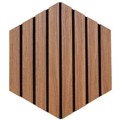 Hot 3 panneaux hexagone bois fonce