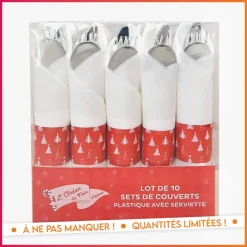 Discount L'ATELIER DU PAIN D'EPICES 10 sets de couverts + serviettes