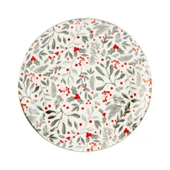 Clearance SECRET FOREST Assiette dessert fleurie noel