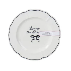 Hot KITCHEN COLLECTION Assiette dessert slogan et noeud