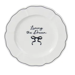 Hot KITCHEN COLLECTION Assiette dessert slogan et noeud