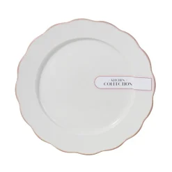 Hot KITCHEN COLLECTION Assiette plate blanc lisere