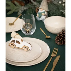 Hot SECRET FOREST Assiette plate blanche flocon