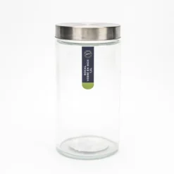 Discount THE ORGANIZED KITCHEN Bocal verre couvercle inox 1.2l