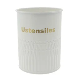 New THE ORGANIZED KITCHEN Boite a ustensiles metal & beige