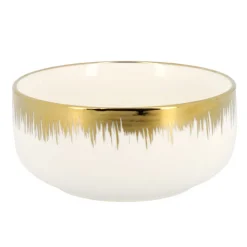 Hot KITCHEN COLLECTION Bol blanc bord dore d14cm