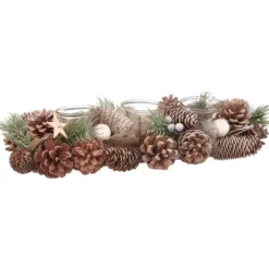 Discount Bougeoir bois 3 bougies