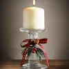 Outlet WOOD & BERRIES Bougeoir en verre decor noel