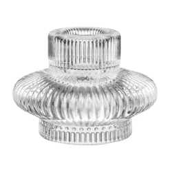 Bougeoir verre strie