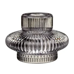 Bougeoir verre strie