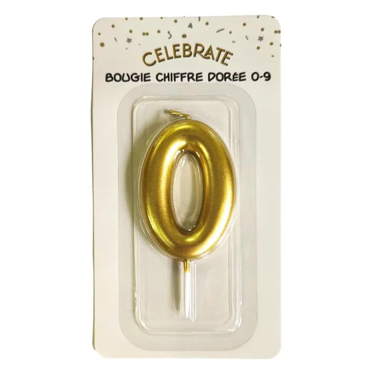 Sale CELEBRATE Bougie chiffre doree 0-9