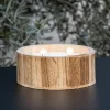 Hot BOHO BEACH Bougie pot en bois forme bol
