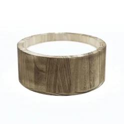 Hot BOHO BEACH Bougie pot en bois forme bol