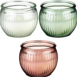 Hot Bougie pot verre strie