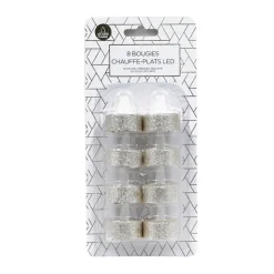 New CHRISTMAS COLLECTION Bougies chauffe plats led x8 dor