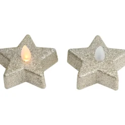 Clearance CHRISTMAS COLLECTION Bougies led etoiles x6 or