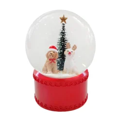 Discount Boule a neige chiens h16cm