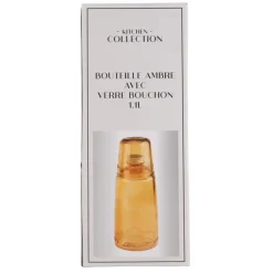 Clearance KITCHEN COLLECTION Bouteille avec verre colore
