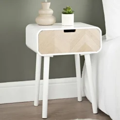 Online HOME COLLECTION Chevet chevrons blanc