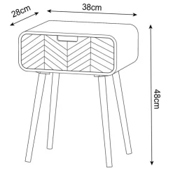 Online HOME COLLECTION Chevet chevrons blanc