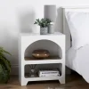 Discount HOME COLLECTION Chevet voute blanc / effet bois