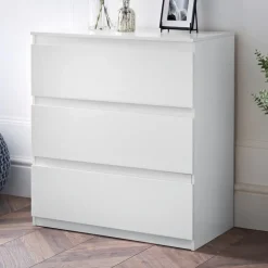 Discount SIENNA Commode 3 tiroirs blanc m