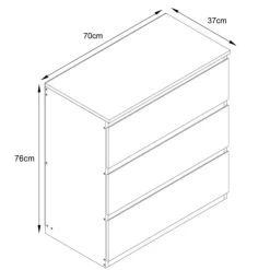 Discount SIENNA Commode 3 tiroirs blanc m