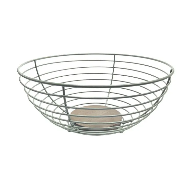 New THE ORGANIZED KITCHEN Corbeille a fruit kaki et bois