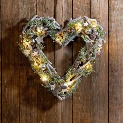 Couronne/etoile/coeur bois lum