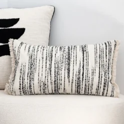 Outlet JAPANDI Coussin bandes jacquard 50x30cm