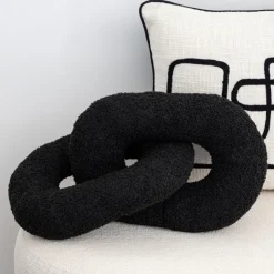 Hot JAPANDI Coussin chaine noir 41x24cm