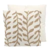 Hot HOME COLLECTION Coussin feuilles en jute 50x50cm