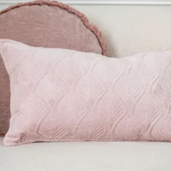 Best QUIET LUXURY Coussin leaf 50x30cm velours blu