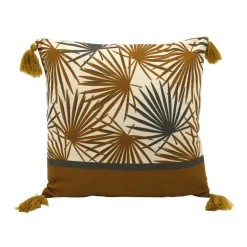 HOME COLLECTION Coussin lushy pompons 40x40cm