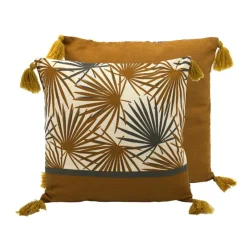 HOME COLLECTION Coussin lushy pompons 40x40cm