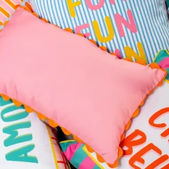 Clearance Coussin piping feston 50x50cm