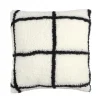 Outlet Coussin sherpa blanc carreaux no