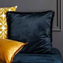 Online TROPICAL PARADISE Coussin velours a franges 40x40c