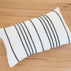 Sale JAPANDI Coussin veria 30x50 raye noir