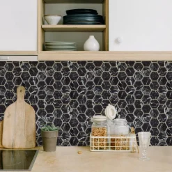 KINGMANN PREMIUM Credence adhesive hexag marbre