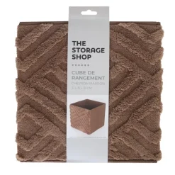 Hot THE STORAGE SHOP Cube de rangement chevron marron