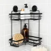 ORGANIZED BATHROOM Double etagere de douche angle