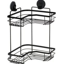 ORGANIZED BATHROOM Double etagere de douche angle