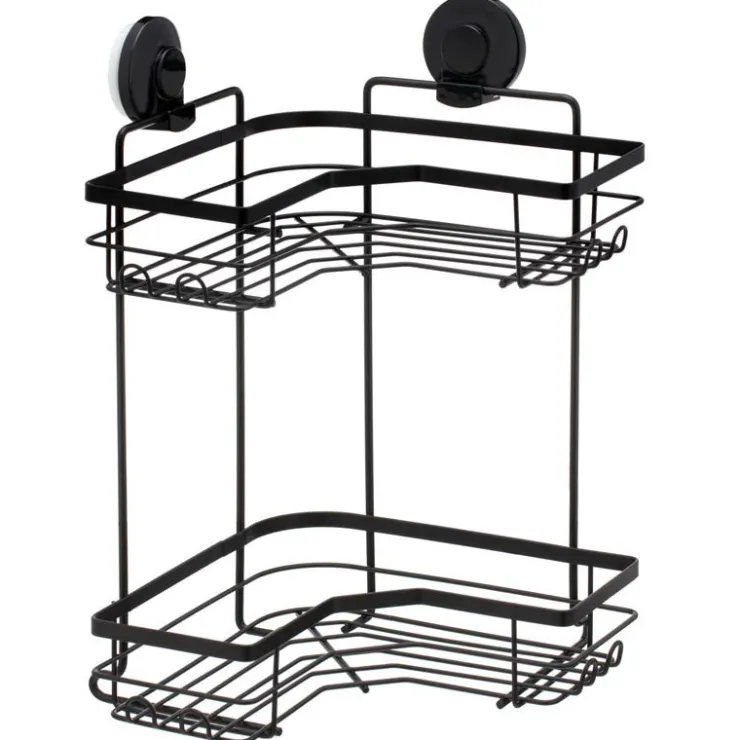 ORGANIZED BATHROOM Double etagere de douche angle