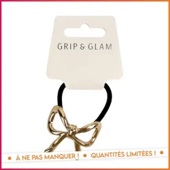 Sale GRIP & GLAM Elastique cheveux noeud gold