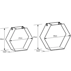 Hot MICHIGAN Etagere hexagonale x2 or