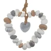 Sale Galets forme coeur a suspendre