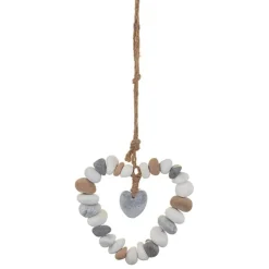 Sale Galets forme coeur a suspendre