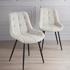 Hot HOME COLLECTION Lot 2 chaises alren creme